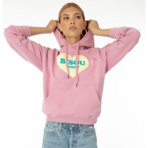 BISOU BISOU Heart Hoodie Size Large (fits like medium)